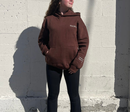 "Keep Growing" Hoodie in Brown