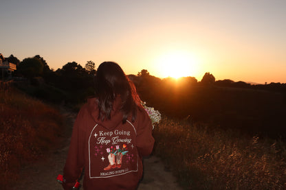 "Keep Growing" Hoodie in Brown