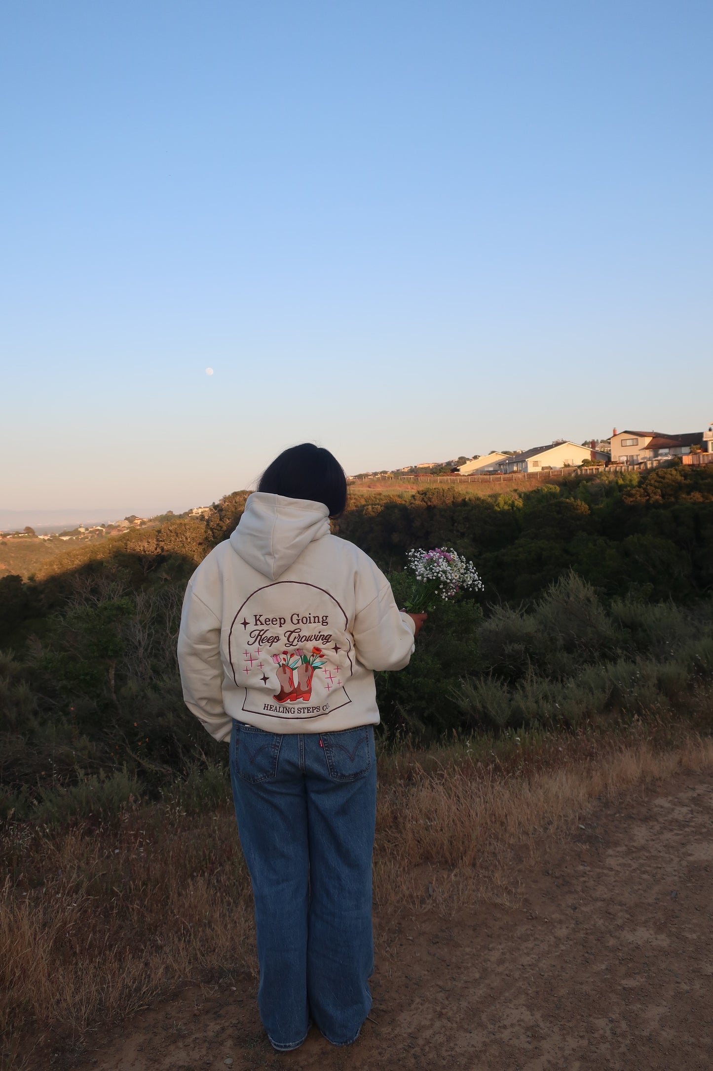 "Keep Growing" Hoodie in Cream