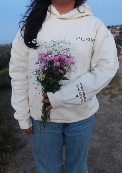 "Keep Growing" Hoodie in Cream