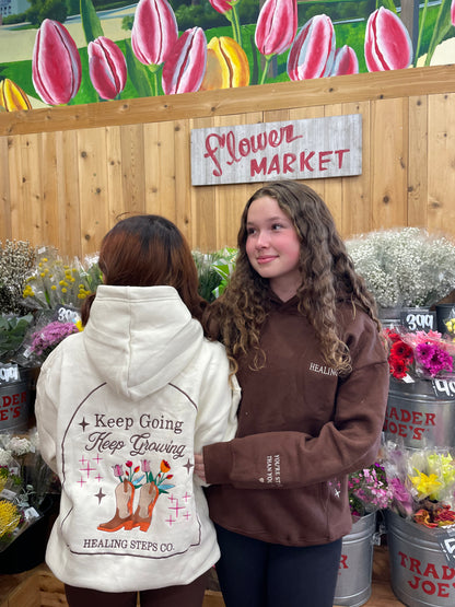 "Keep Growing" Hoodie in Cream